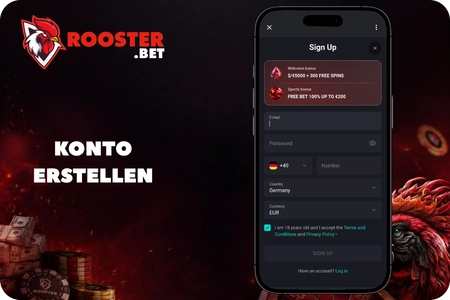 RoosterBet Konto erstellen – Schnelle und einfache Registrierung in wenigen Minuten