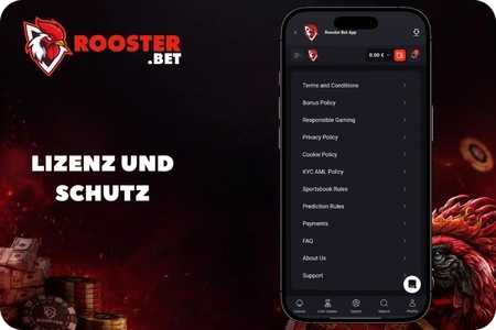 Lizenz und Schutz der Spieler bei RoosterBett