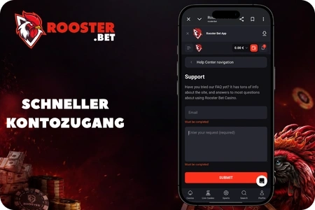 Schneller Kontozugang und Registrierung bei RoosterBett